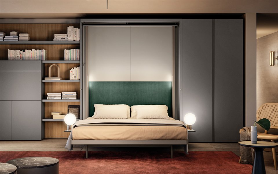 Opklapbed 2P draaikast tv open BedHabits 1